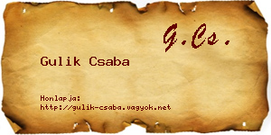 Gulik Csaba névjegykártya